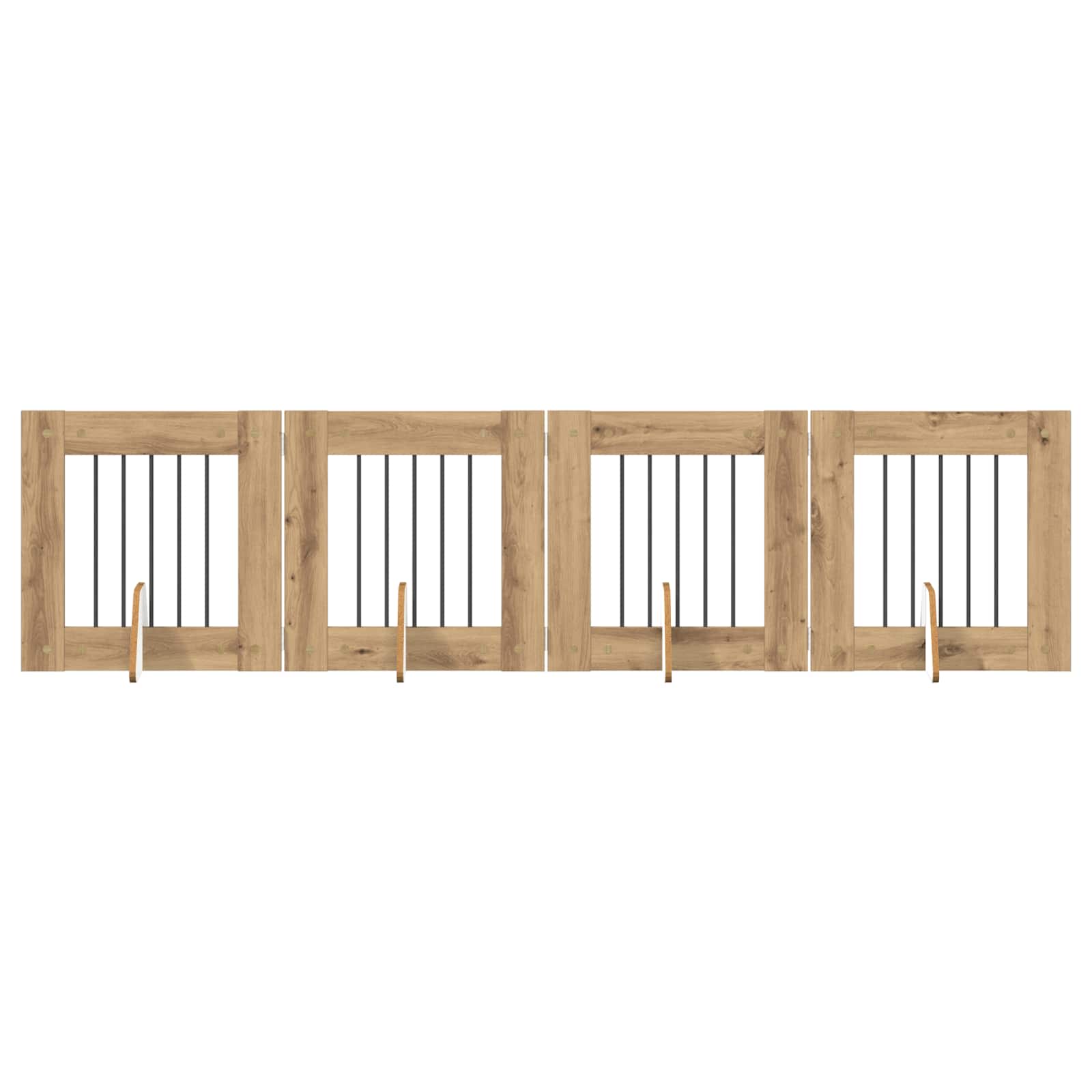 Cancello per cani con supporti 4 pcs Rovere Artigianale | homemem39