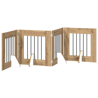 Cancello per cani con supporti 4 pcs Rovere Artigianale | homemem39