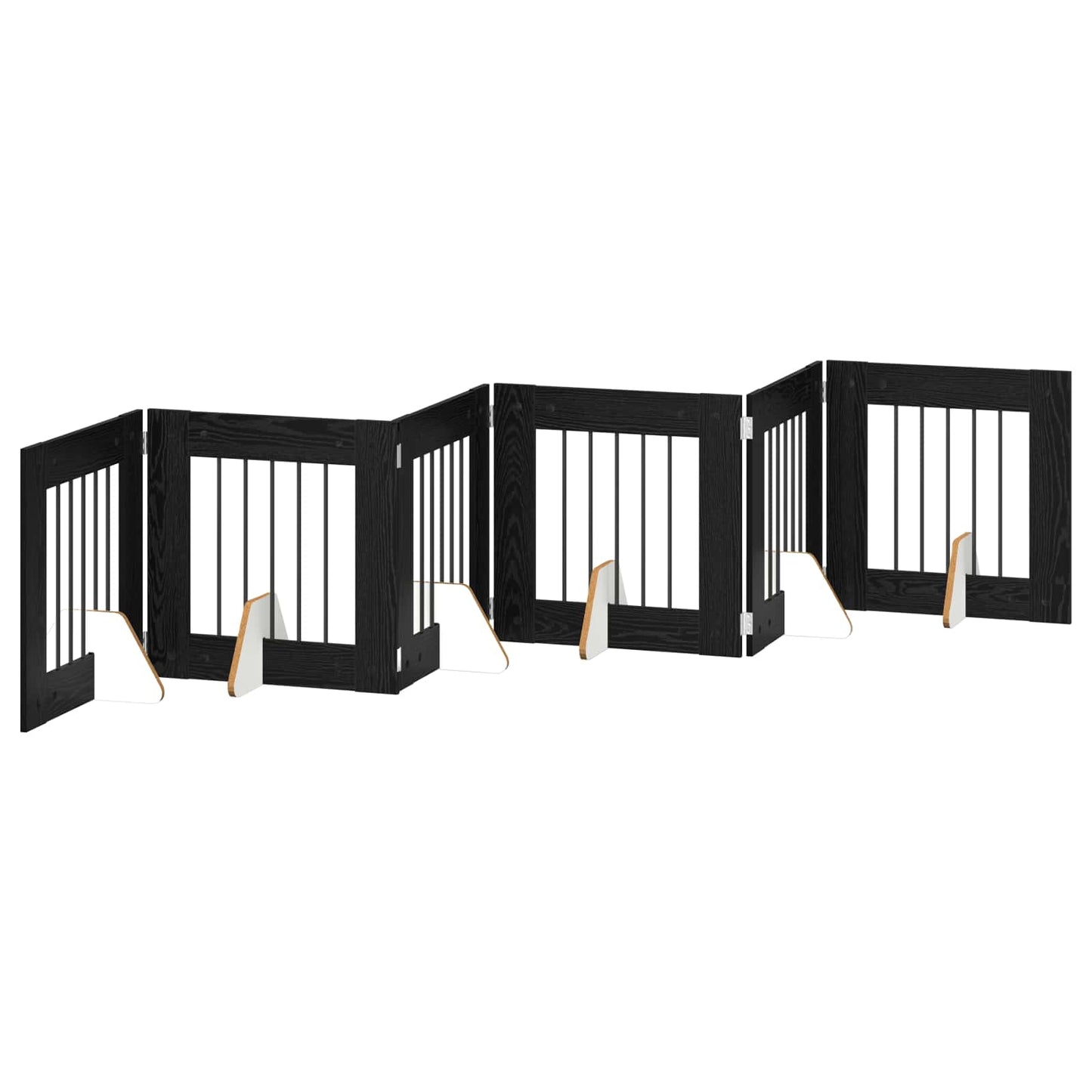 Cancello per cani con supporti 6 pcs Rovere Nero 60 x 60 cm | homemem39
