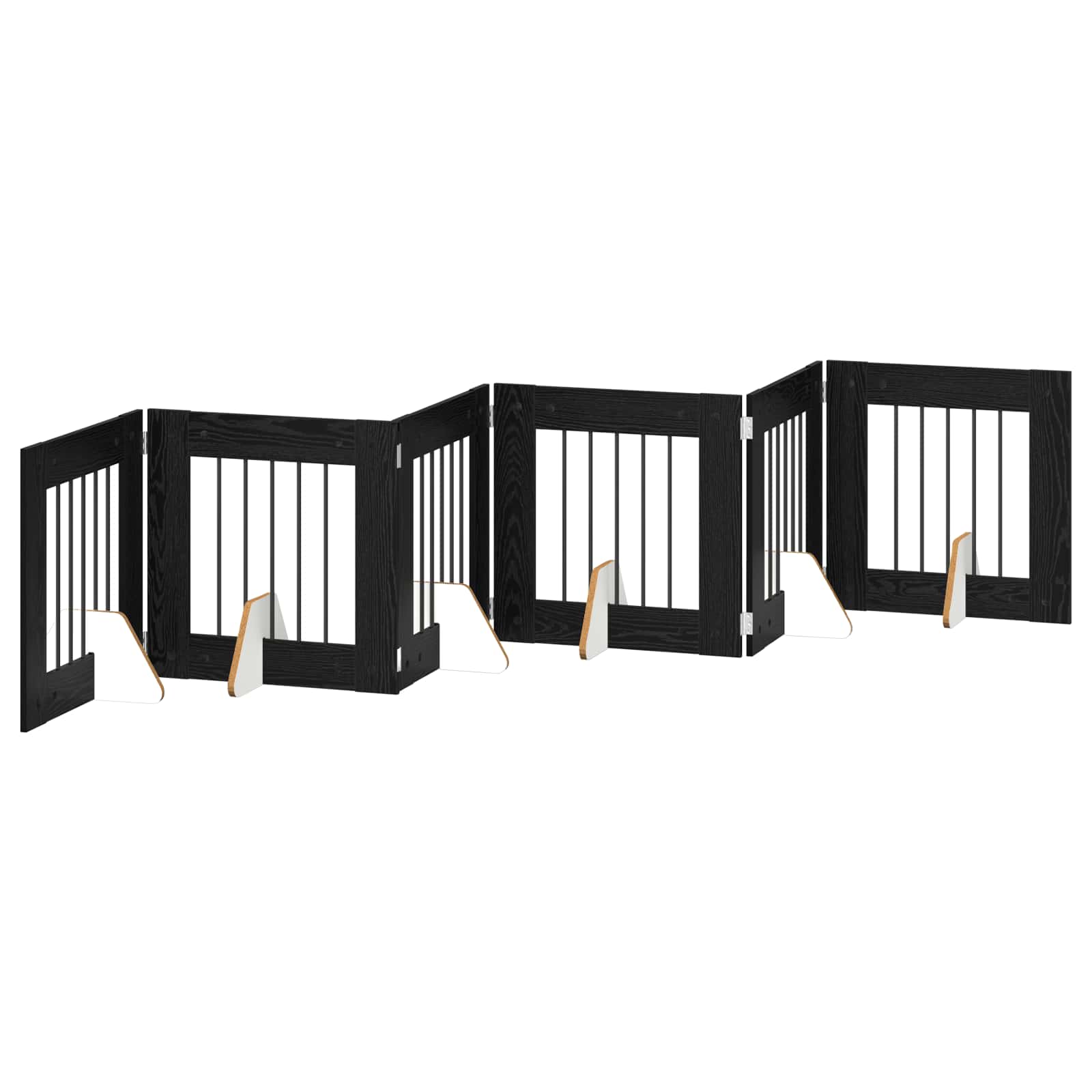 Cancello per cani con supporti 6 pcs Rovere Nero 60 x 60 cm | homemem39