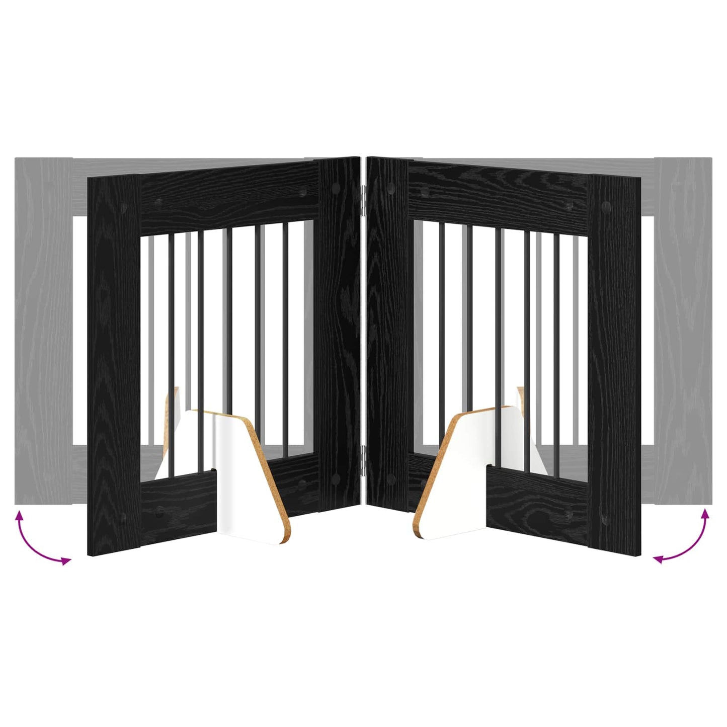 Cancello per cani con supporti 6 pcs Rovere Nero 60 x 60 cm | homemem39