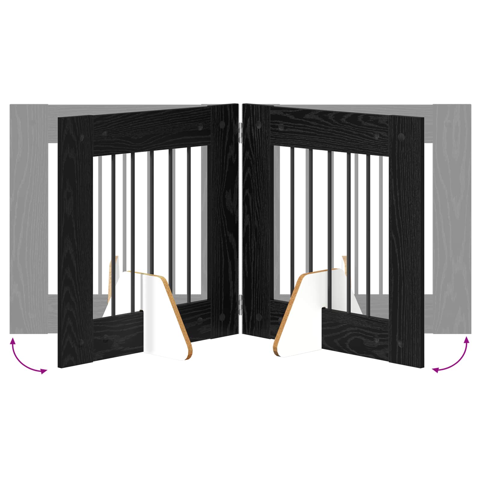 Cancello per cani con supporti 6 pcs Rovere Nero 60 x 60 cm | homemem39