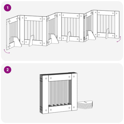 Cancello per cani con supporti 6 pcs Rovere Nero 60 x 60 cm | homemem39