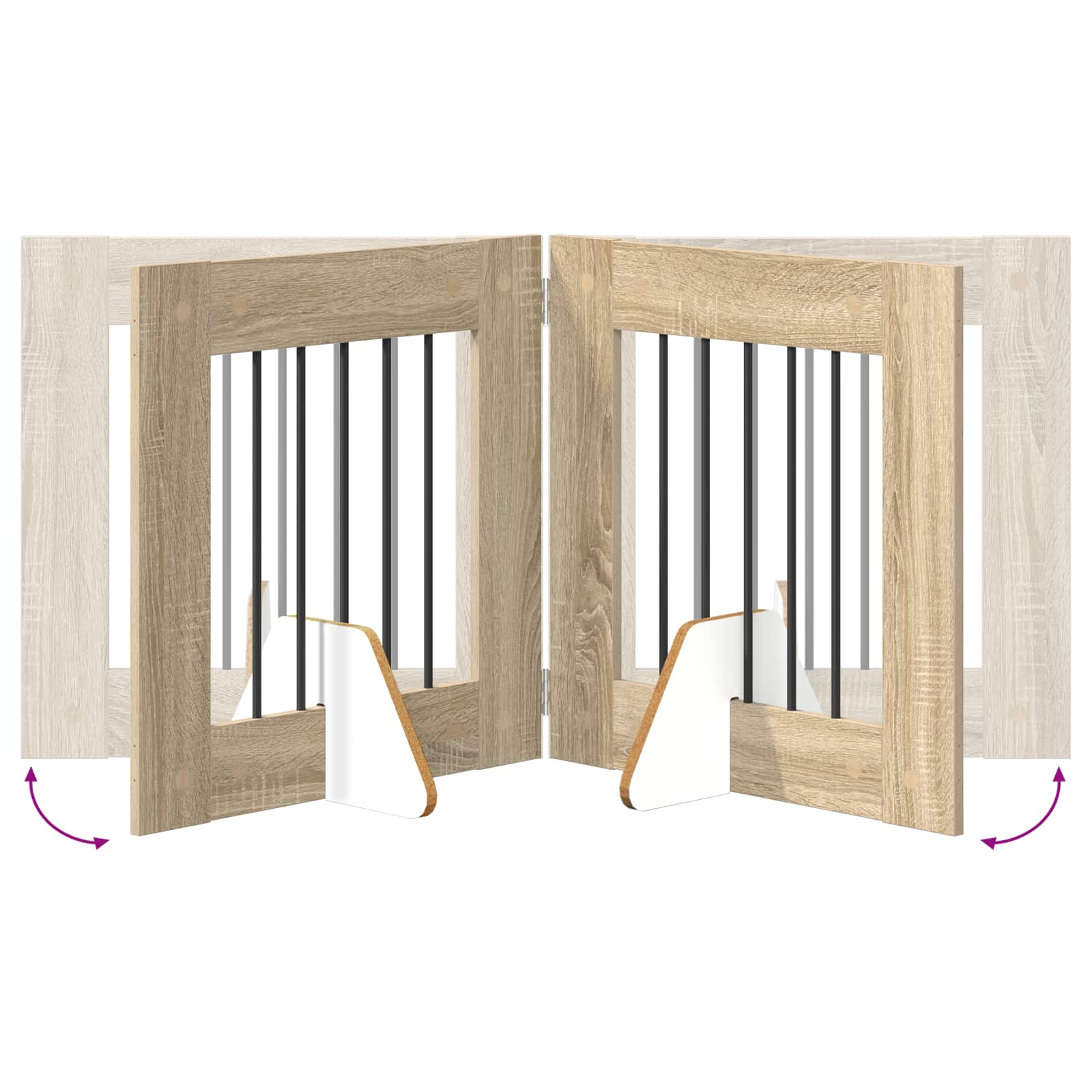 Cancello per cani con supporti 6 pcs Rovere Sonoma 60 x 60 cm | homemem39