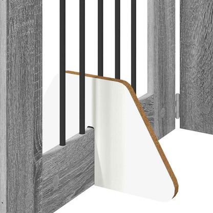 Cancello per cani con supporti 6 pcs Grigio Sonoma 60 x 60 cm | homemem39