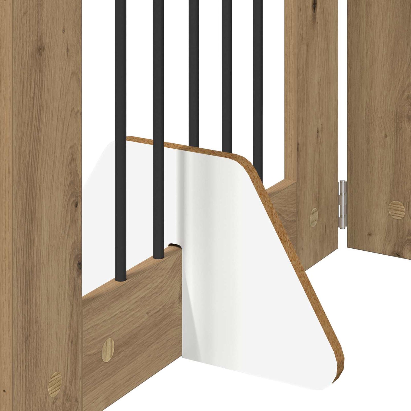 Cancello per cani con supporti 6 pcs Rovere Artigianale | homemem39