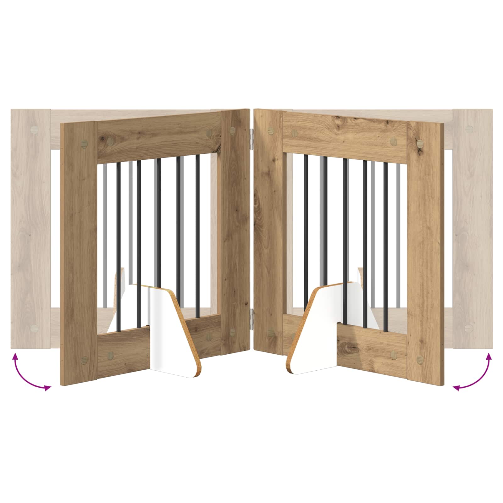 Cancello per cani con supporti 6 pcs Rovere Artigianale | homemem39