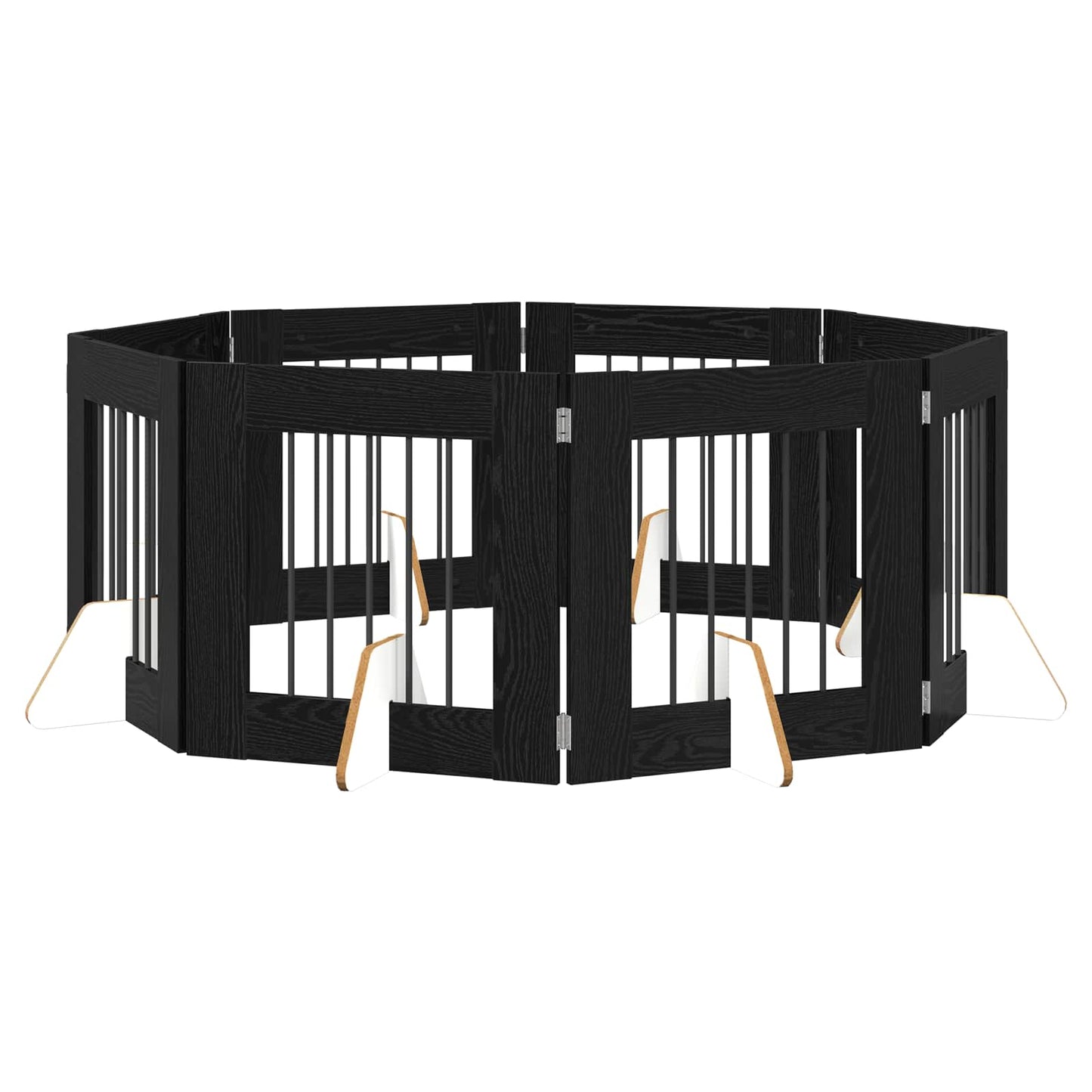 Cancello per cani con supporti 8 pcs Rovere Nero 60 x 60 cm | homemem39