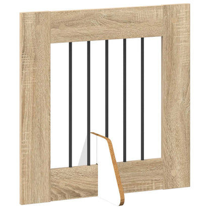 Cancello per cani con supporti 8 pcs Rovere Sonoma 60 x 60 cm | homemem39