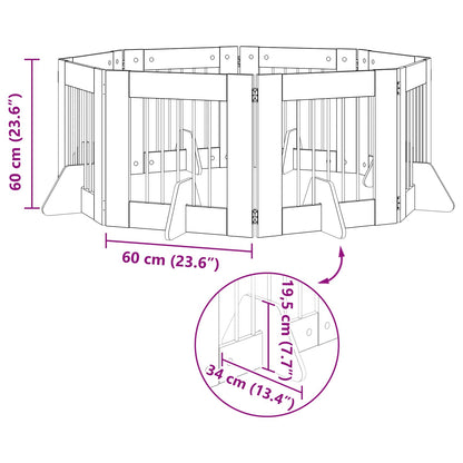 Cancello per cani con supporti 8 pcs Rovere Sonoma 60 x 60 cm | homemem39