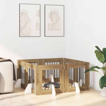 Cancello per cani con supporti 8 pcs Rovere Artigianale | homemem39