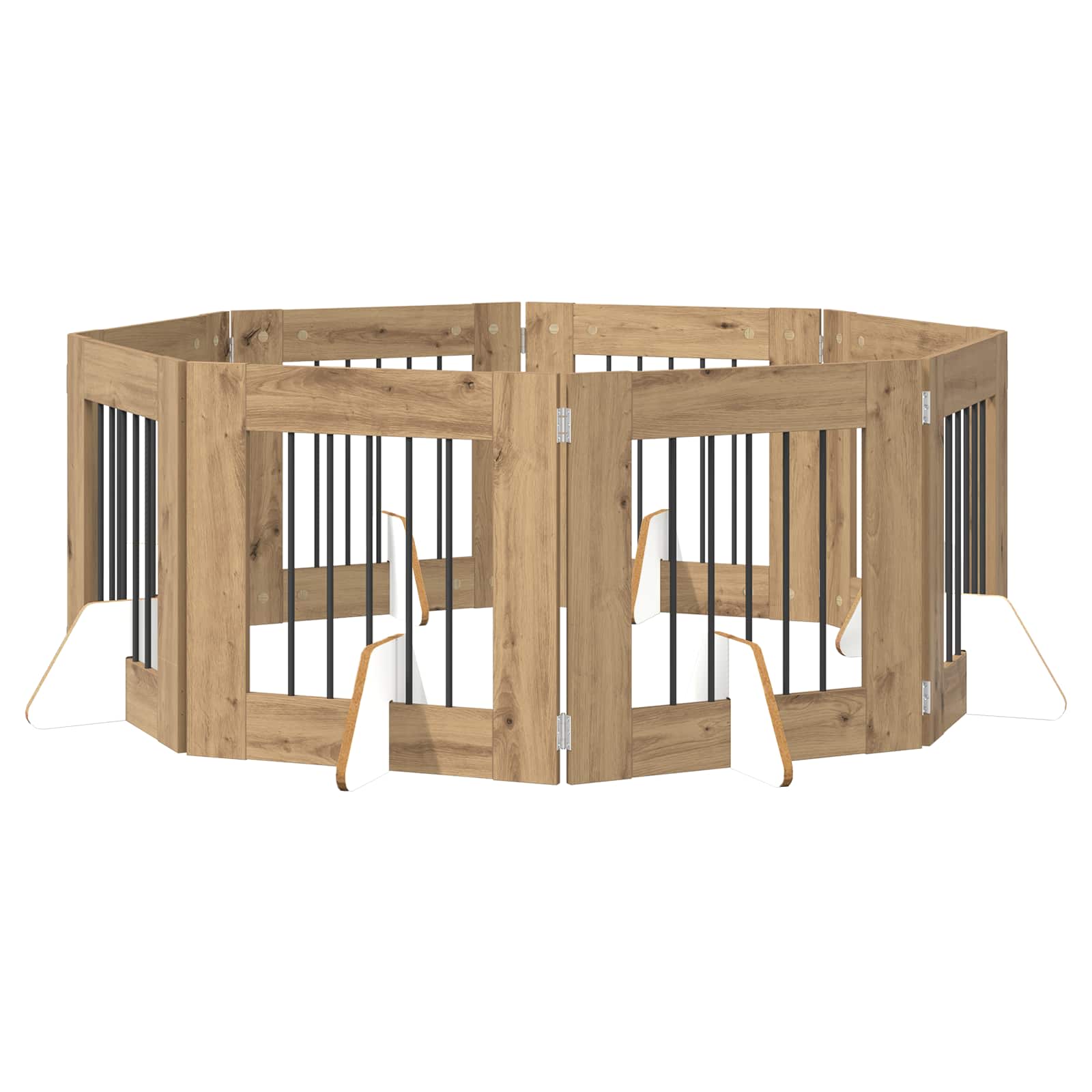 Cancello per cani con supporti 8 pcs Rovere Artigianale | homemem39