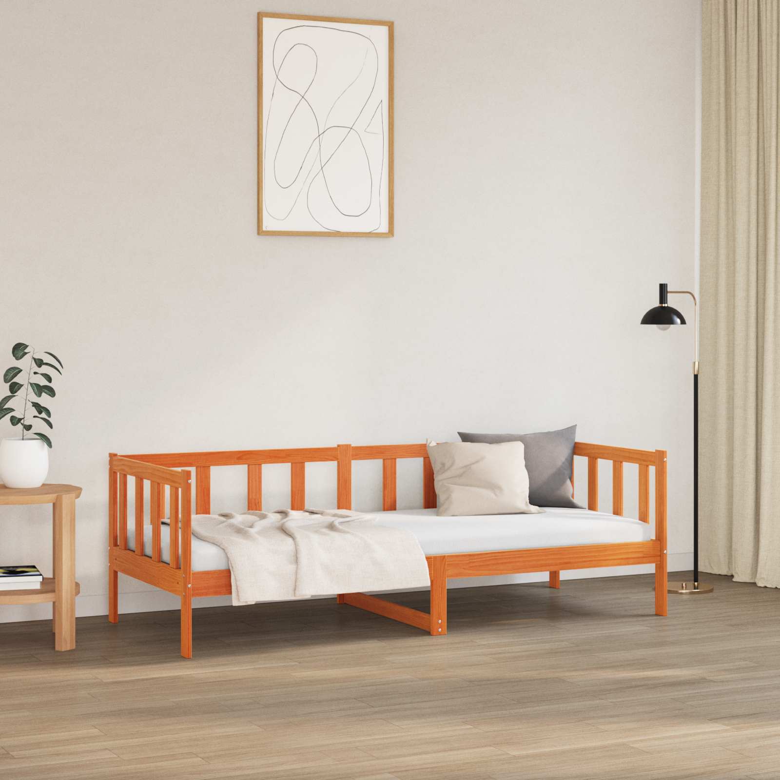Struttura del letto Marrone cerato 90 x 190 cm Pino massello | homemem39