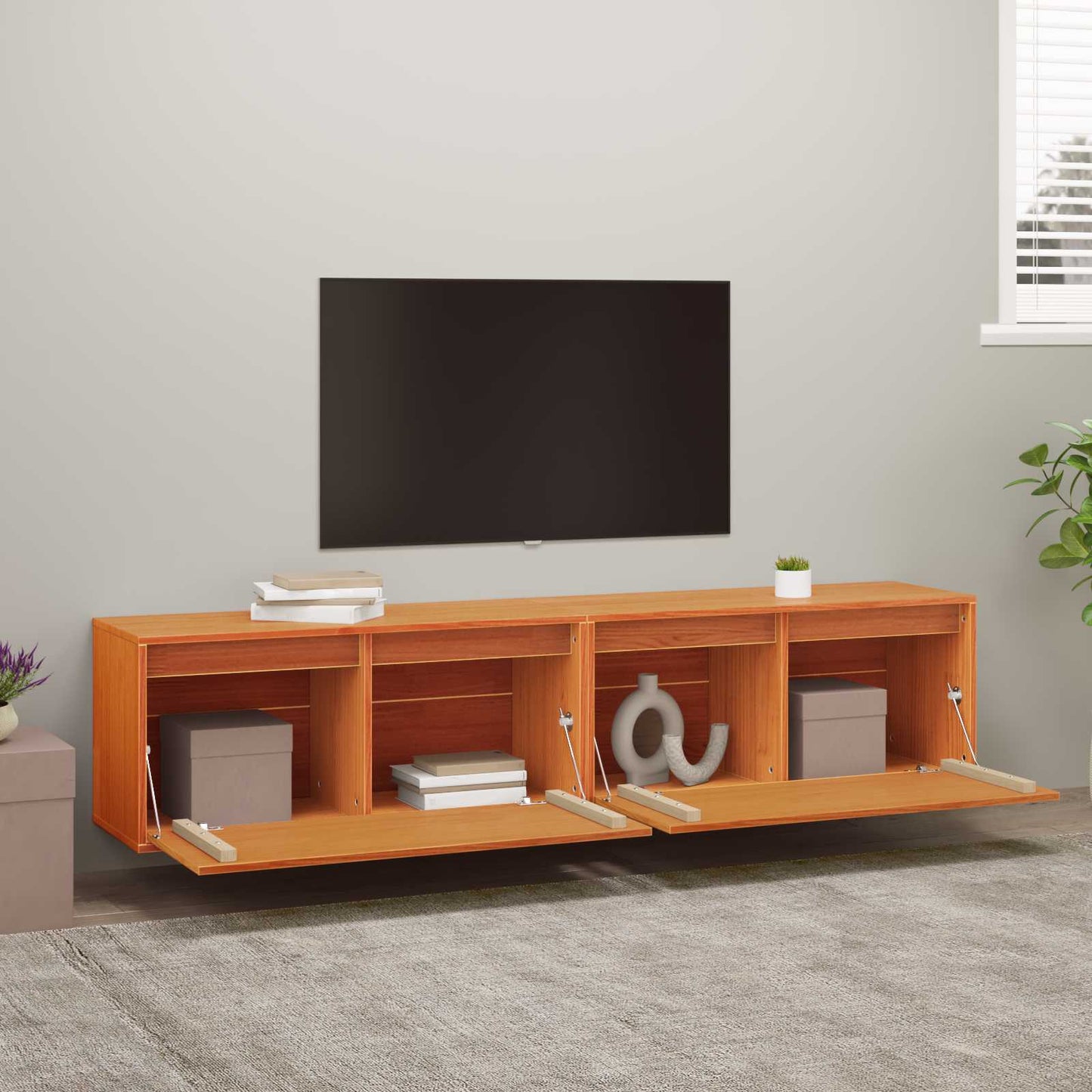 Armadietto a muro 2 pcs Marrone cerato 80 x 30 x 35 cm | homemem39