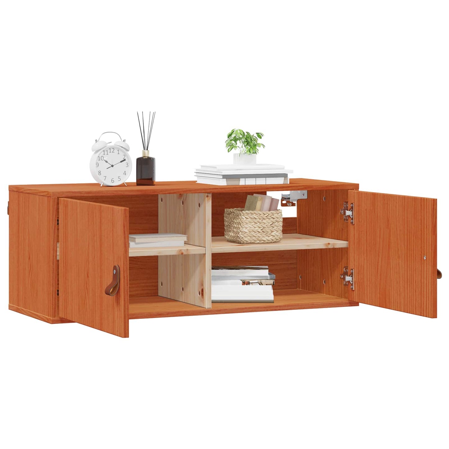 Armadietto a muro Marrone cerato 80 x 30 x 30 cm Pino massello | homemem39
