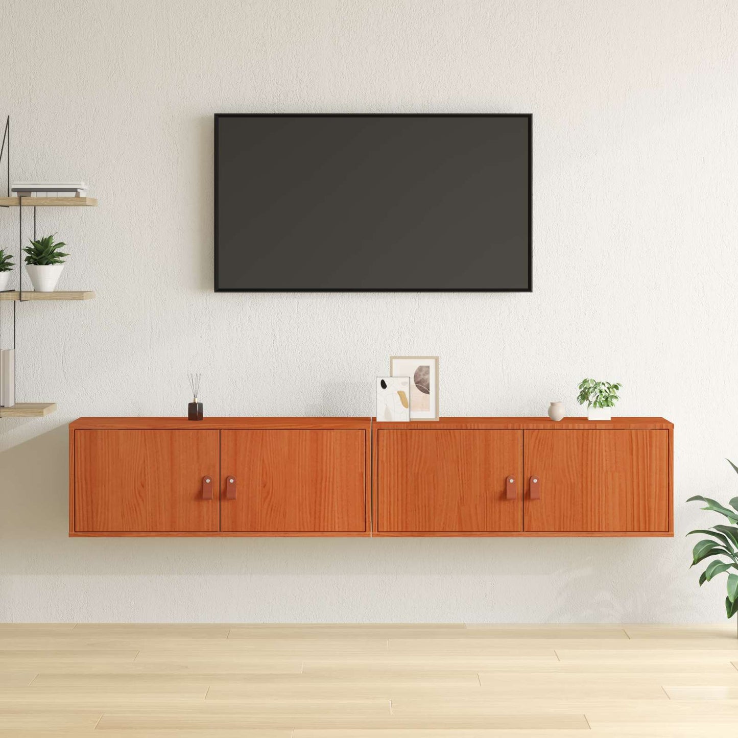 Armadietto a muro 2 pcs Marrone cerato 80 x 30 x 30 cm | homemem39