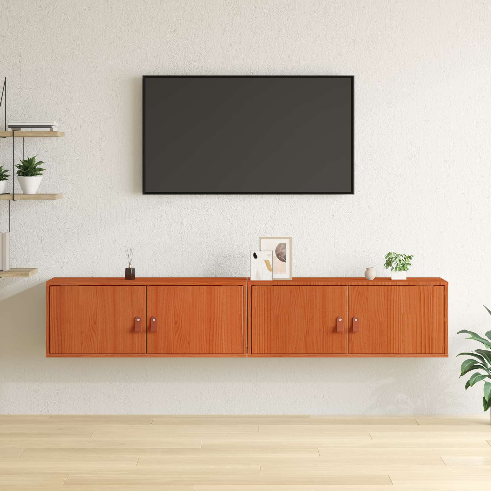 Armadietto a muro 2 pcs Marrone cerato 80 x 30 x 30 cm | homemem39