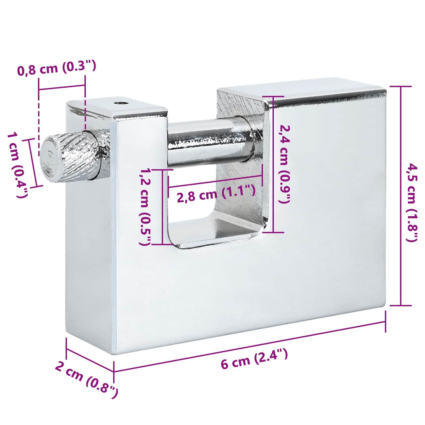 Lucchetto 2 pcs Argento Acciaio | homemem39