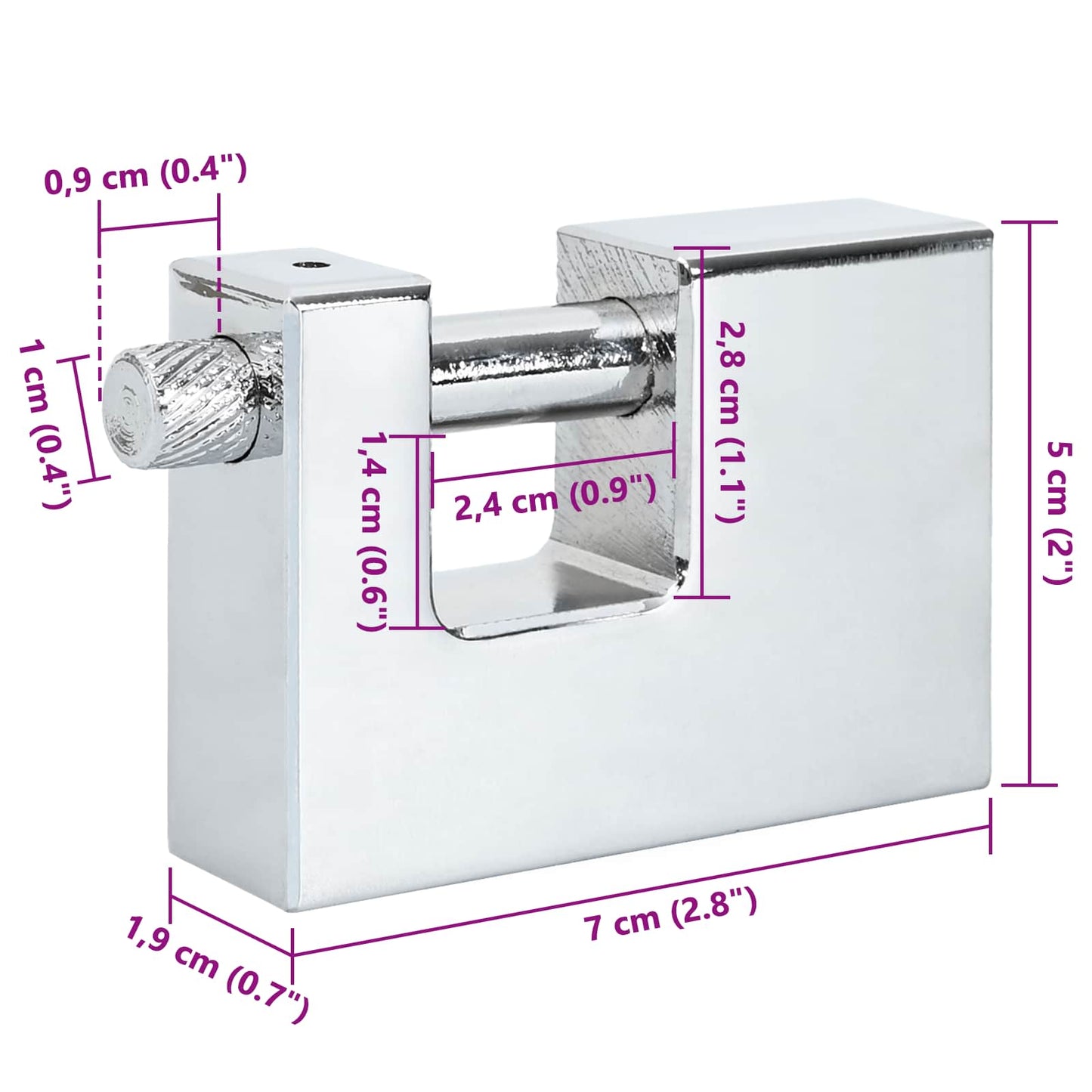 Lucchetto 12 pcs Argento Acciaio | homemem39