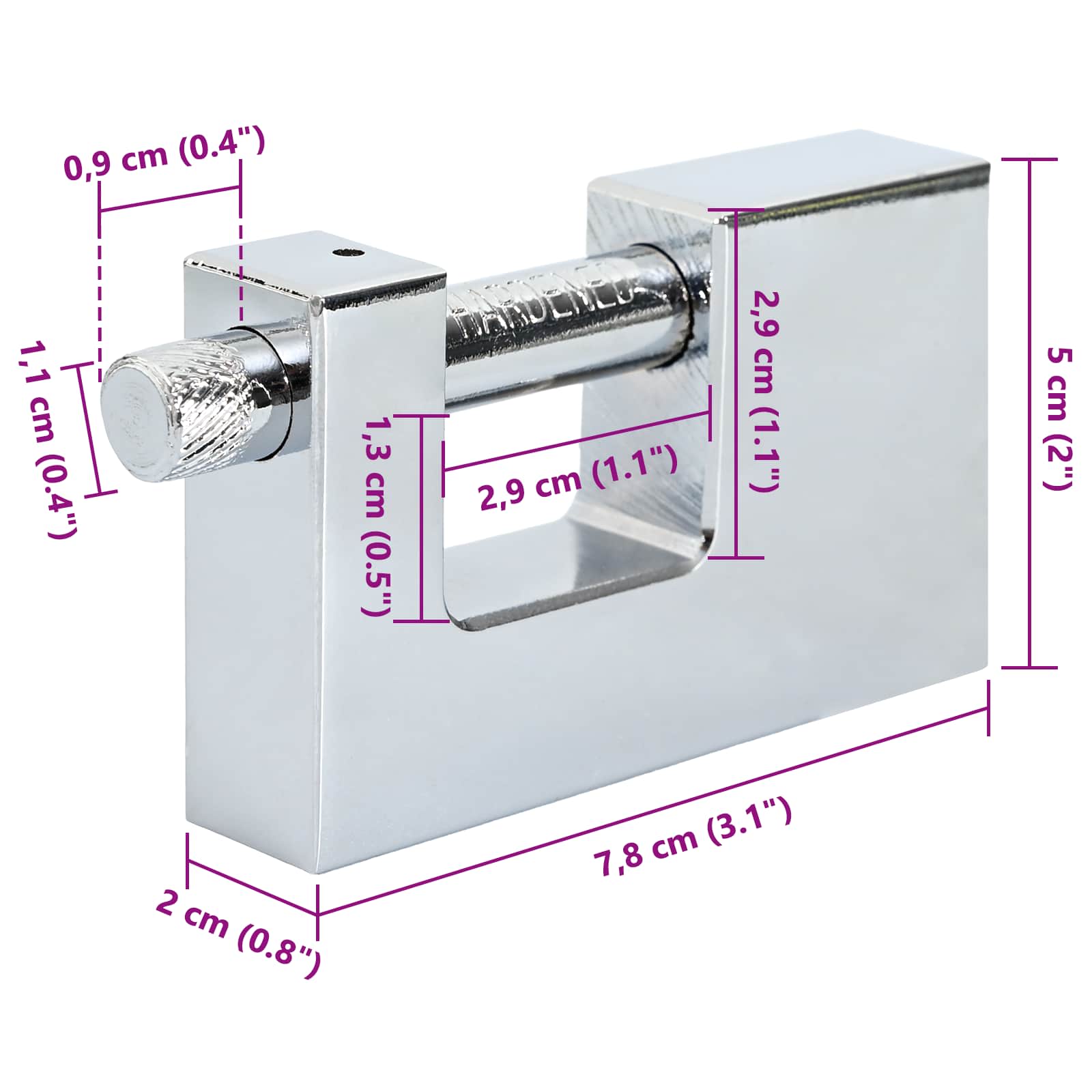 Lucchetto 2 pcs Argento Acciaio | homemem39