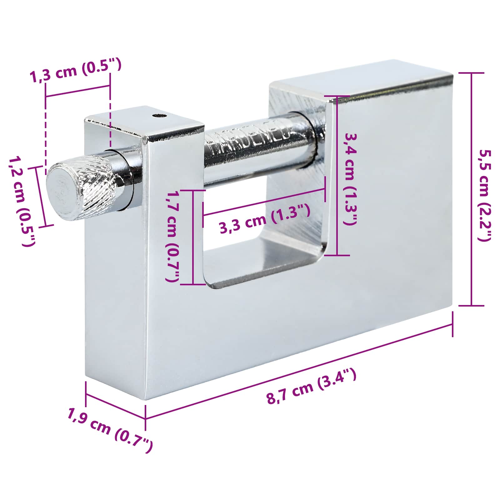 Lucchetto 2 pcs Argento Acciaio | homemem39
