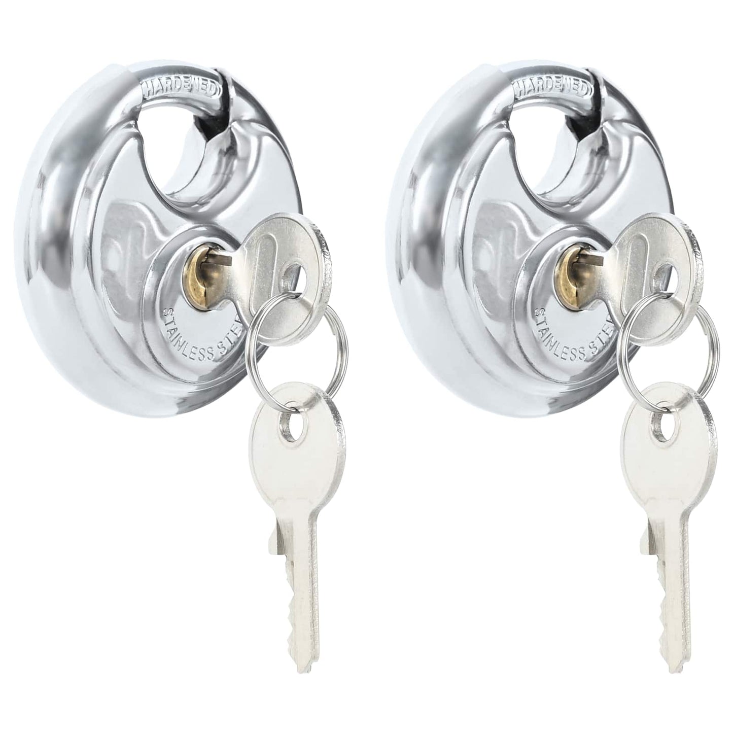 Lucchetti Discus con Chiavi 2 pcs Argento 6 x 2.3 x 6 cm | homemem39