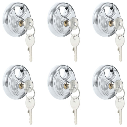 Lucchetti Discus con Chiavi 6 pcs Argento 6 x 2.3 x 6 cm | homemem39