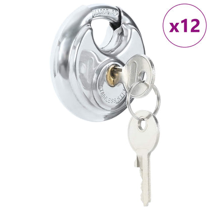 Lucchetti Discus con Chiavi 12 pcs Argento 6 x 2.3 x 6 cm | homemem39