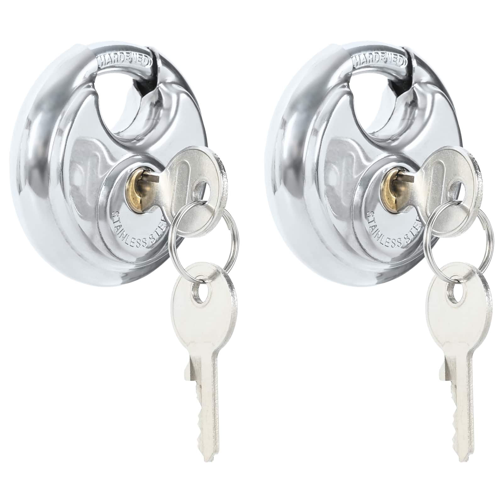 Lucchetti Discus con Chiavi 2 pcs Argento 7 x 2.4 x 7 cm | homemem39