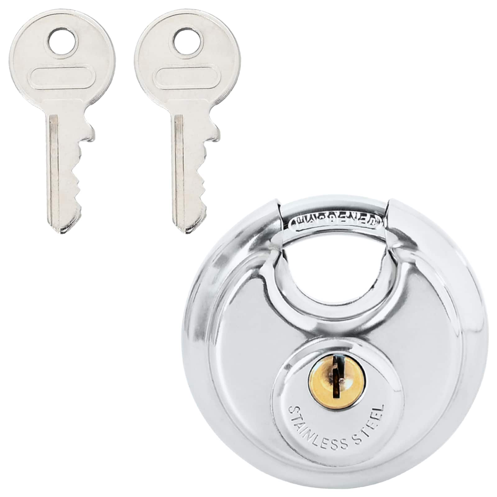 Lucchetti Discus con Chiavi 2 pcs Argento 7 x 2.4 x 7 cm | homemem39