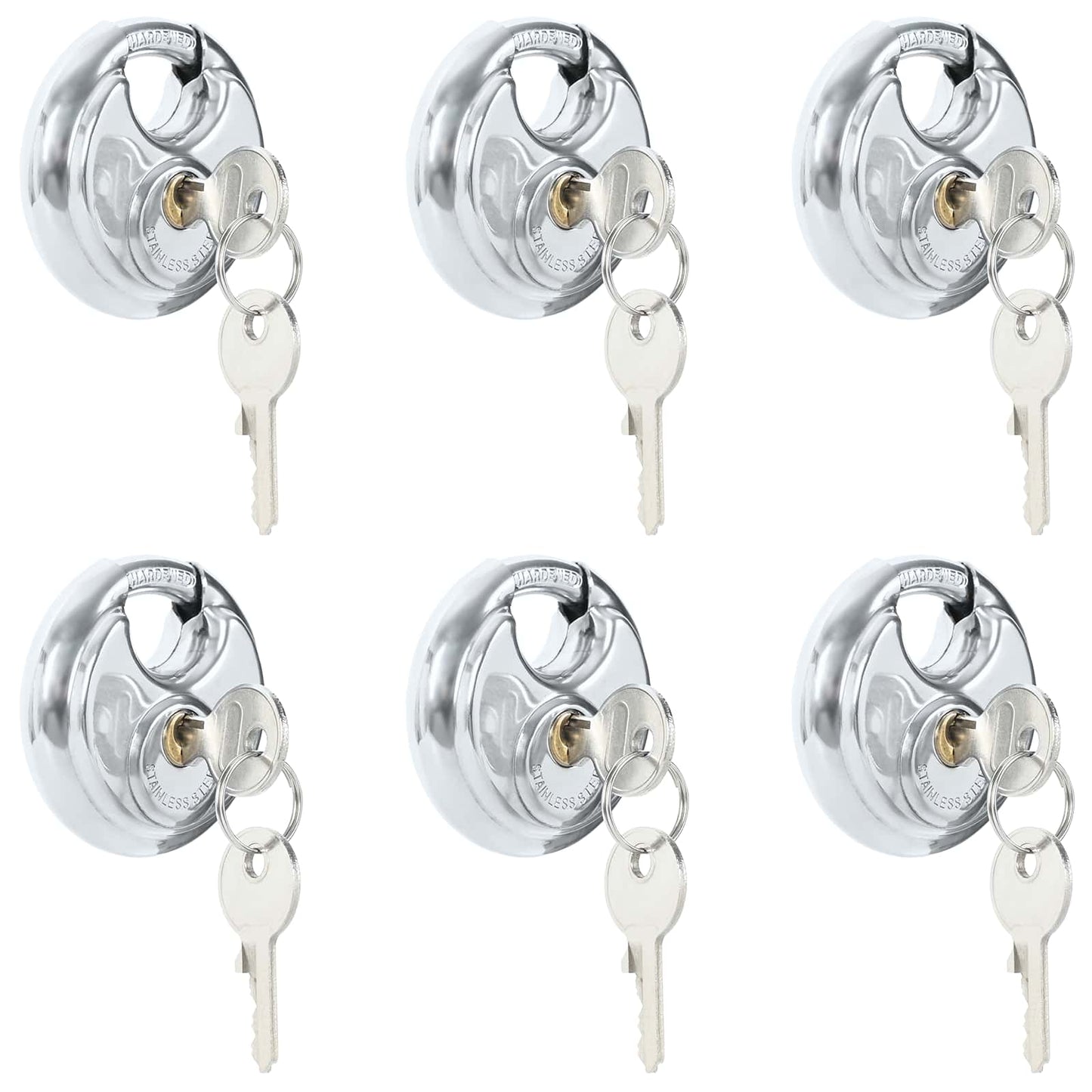 Lucchetti Discus con Chiavi 6 pcs Argento 7 x 2.4 x 7 cm | homemem39