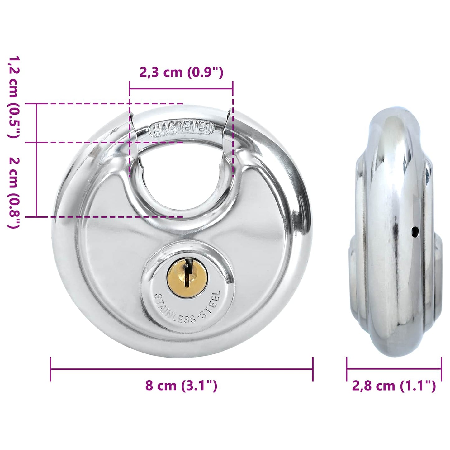 Lucchetti Discus con Chiavi 12 pcs Argento 8 x 2.8 x 8 cm | homemem39