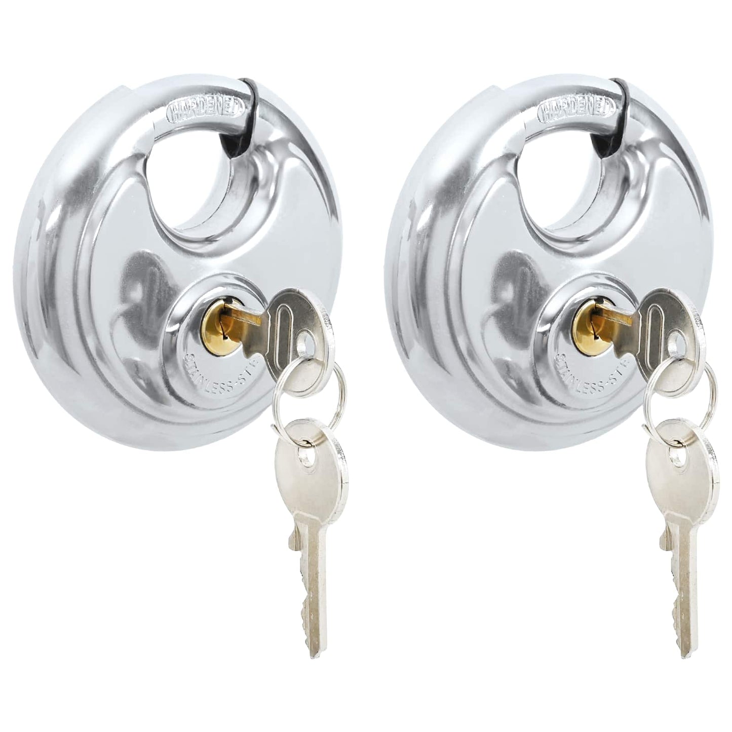 Lucchetti Discus con Chiavi 2 pcs Argento 9 x 2,8 x 9 cm | homemem39