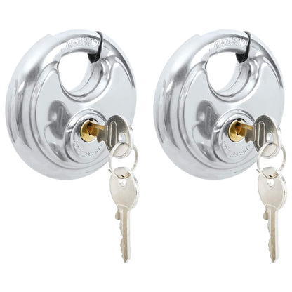 Lucchetti Discus con Chiavi 2 pcs Argento 9 x 2,8 x 9 cm | homemem39