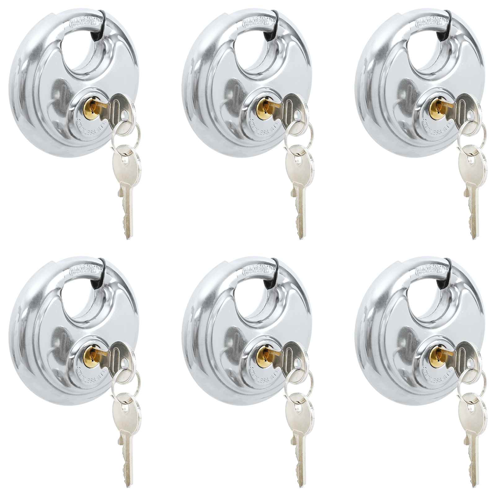 Lucchetti Discus con Chiavi 6 pcs Argento 9 x 2,8 x 9 cm | homemem39