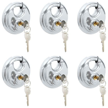 Lucchetti Discus con Chiavi 6 pcs Argento 9 x 2,8 x 9 cm | homemem39