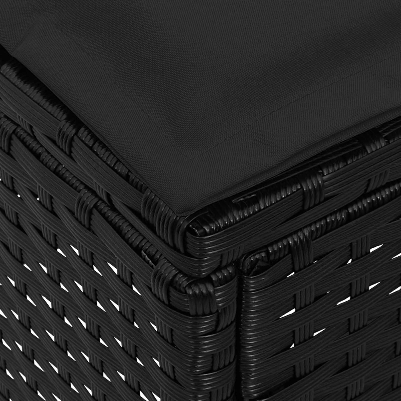 Poggiapiedi da Giardino 2 Pezzo Nero 38 x 38 x 45 cm | homemem39