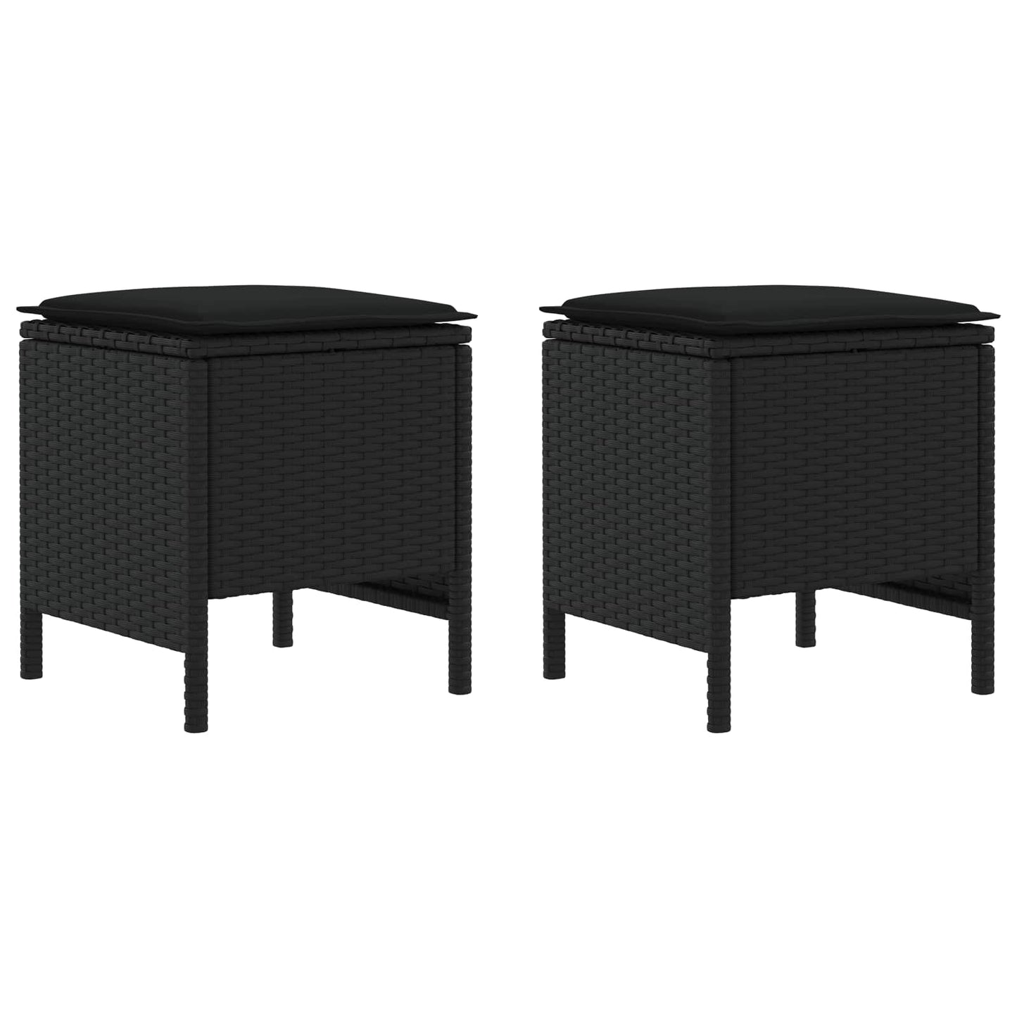 Poggiapiedi da Giardino 2 Pezzo Nero 38 x 38 x 45 cm | homemem39