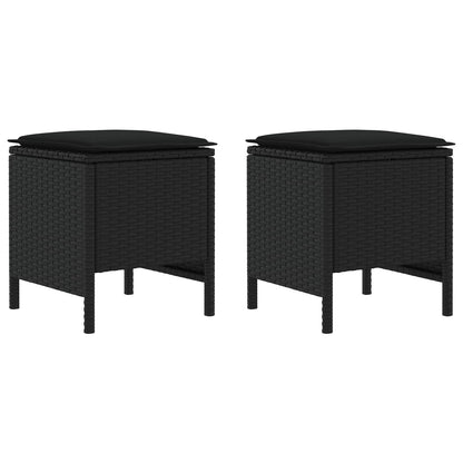 Poggiapiedi da Giardino 2 Pezzo Nero 38 x 38 x 45 cm | homemem39