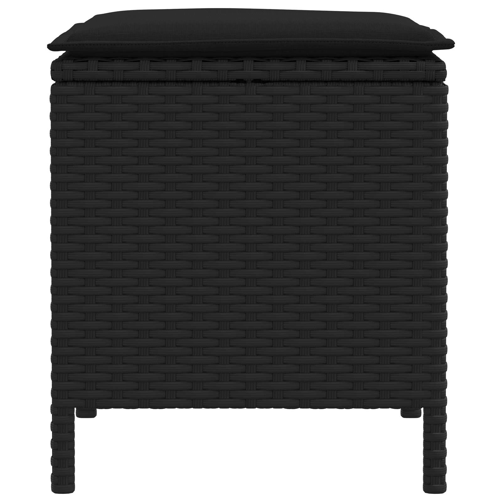 Poggiapiedi da Giardino 2 Pezzo Nero 38 x 38 x 45 cm | homemem39