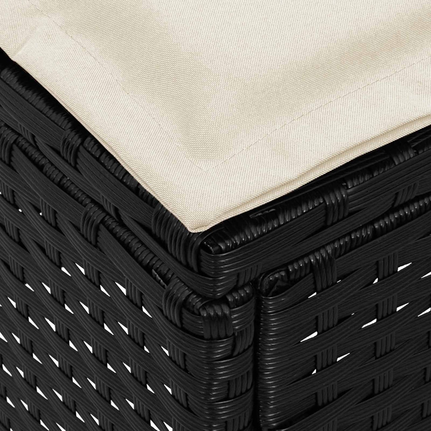 Poggiapiedi da Giardino 2 Pezzo Nero e Crema 38 x 38 x 45 cm | homemem39