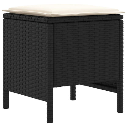 Poggiapiedi da Giardino 2 Pezzo Nero e Crema 38 x 38 x 45 cm | homemem39