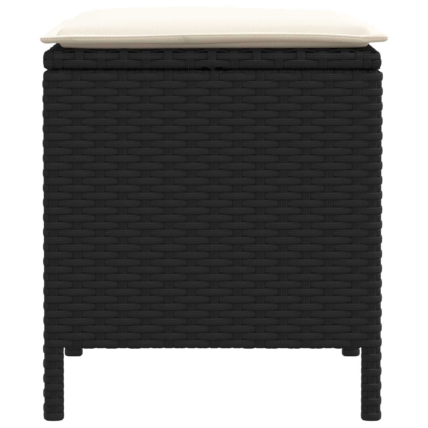 Poggiapiedi da Giardino 2 Pezzo Nero e Crema 38 x 38 x 45 cm | homemem39