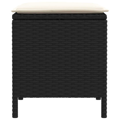 Poggiapiedi da Giardino 2 Pezzo Nero e Crema 38 x 38 x 45 cm | homemem39