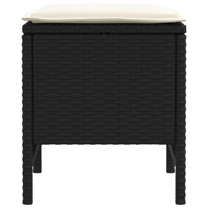 Poggiapiedi da Giardino 2 Pezzo Nero e Crema 38 x 38 x 45 cm | homemem39