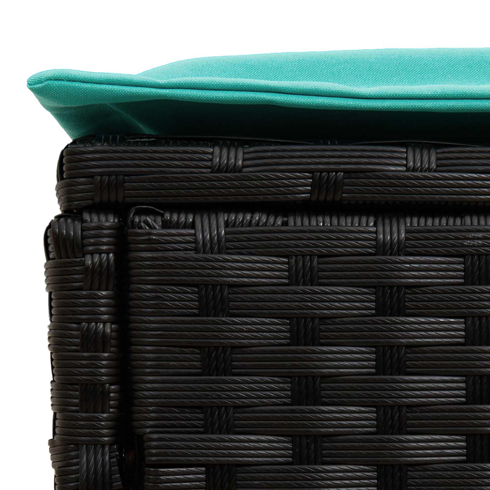 Poggiapiedi da Giardino 2 Pezzo Nero e Turchese 38 x 38 x 45 cm | homemem39