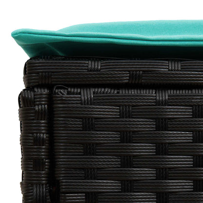 Poggiapiedi da Giardino 2 Pezzo Nero e Turchese 38 x 38 x 45 cm | homemem39