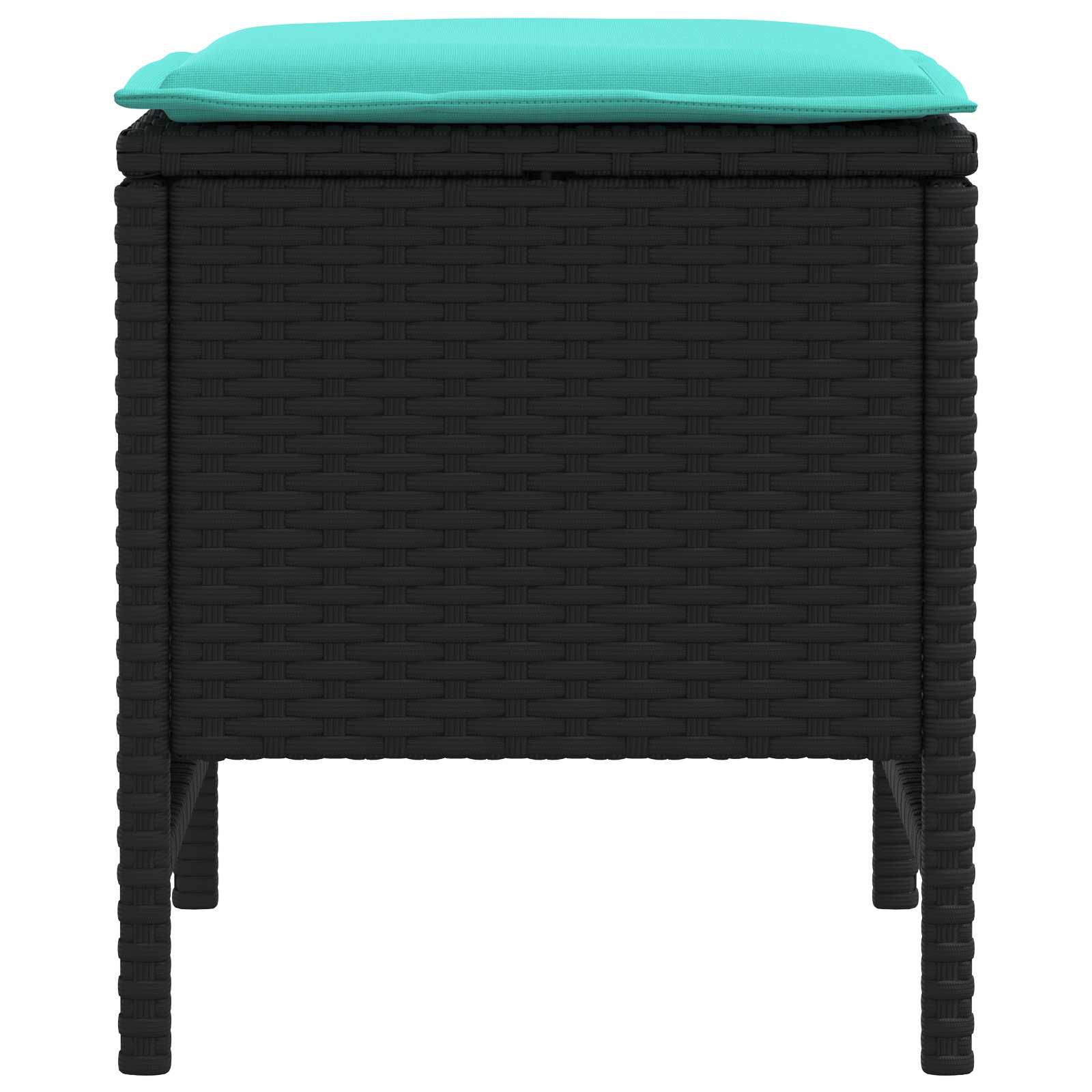 Poggiapiedi da Giardino 2 Pezzo Nero e Turchese 38 x 38 x 45 cm | homemem39