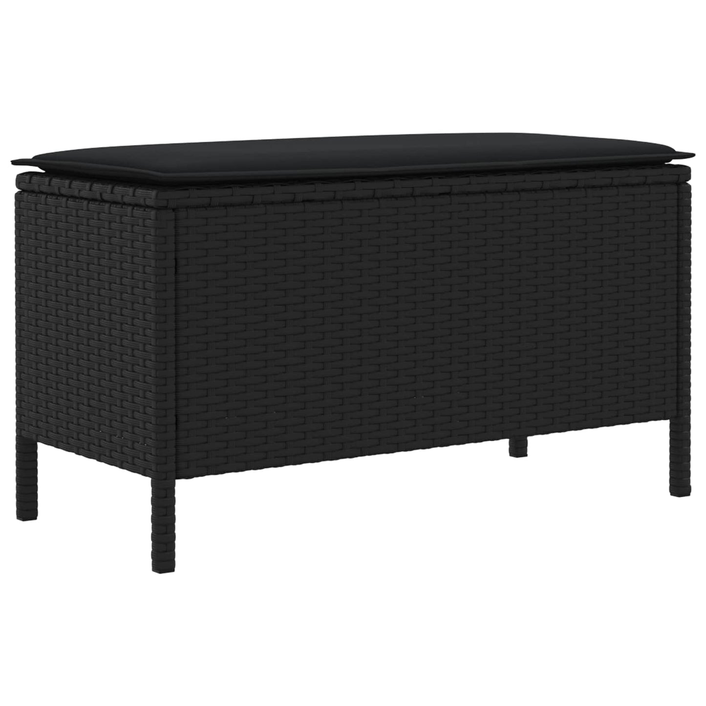 Poggiapiedi da Giardino Nero 80 x 38 x 45 cm Rattan in PE | homemem39