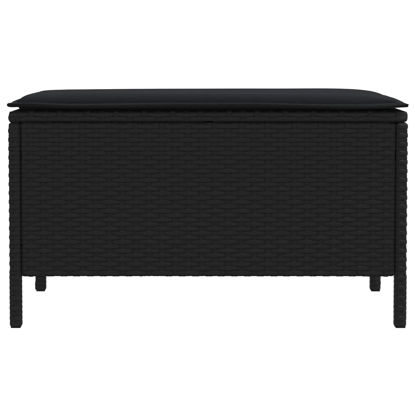 Poggiapiedi da Giardino Nero 80 x 38 x 45 cm Rattan in PE | homemem39